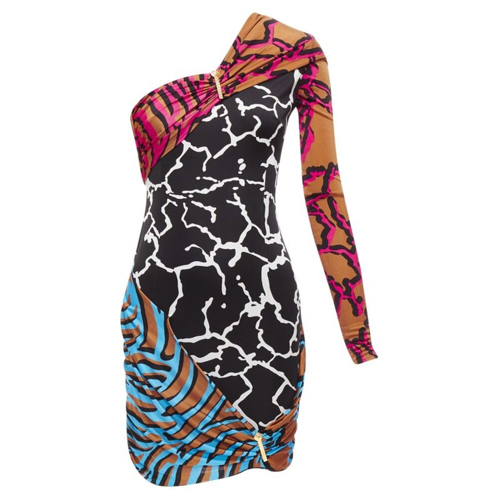 Versace Runway Giraffe Print Wiggle Dress